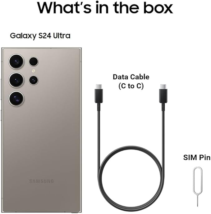 Samsung Galaxy S24 Ultra 512GB – Titanium Gray, AI Camera, S Pen, Unlocked (2024)
