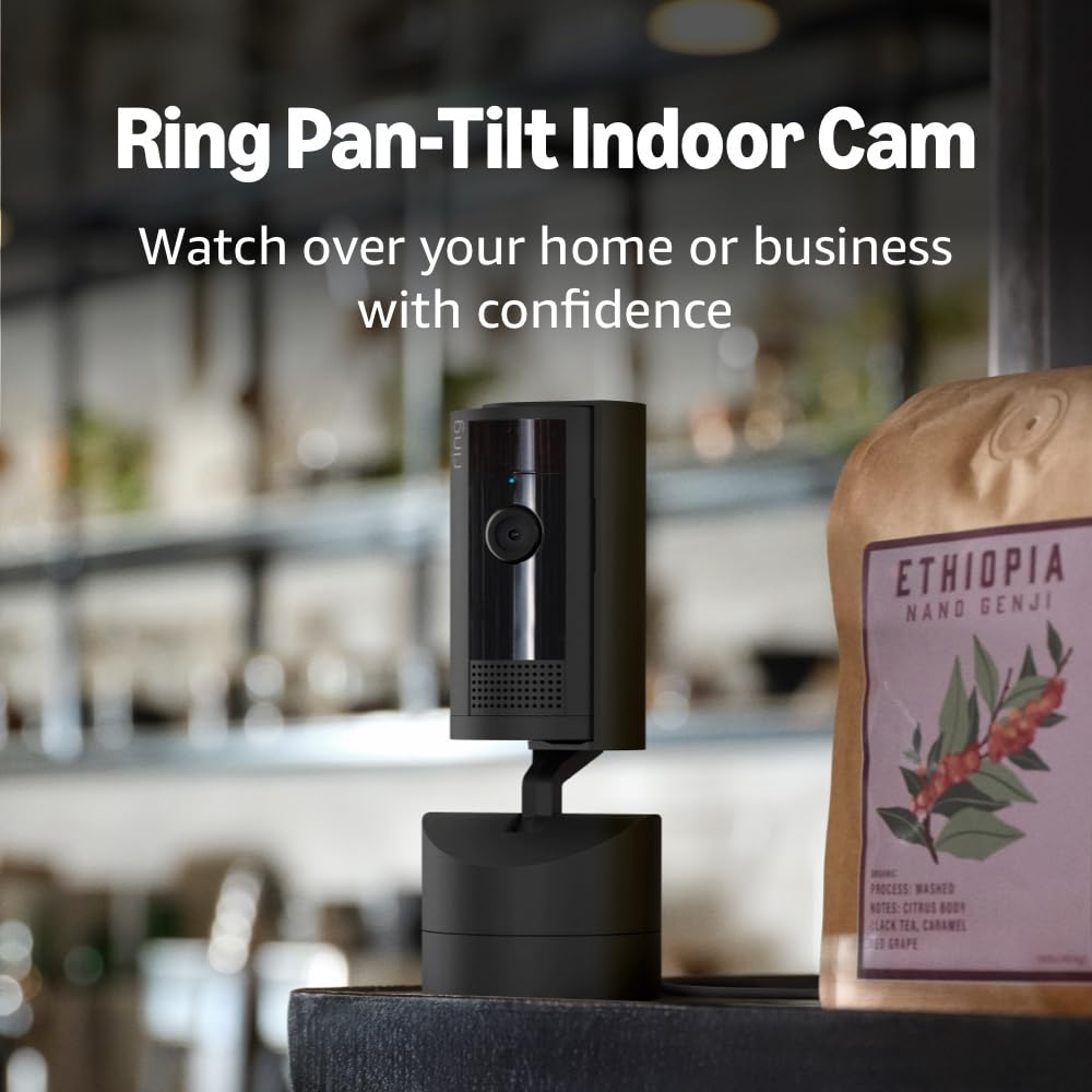 Ring Pan-Tilt Indoor Cam – 360° View, HD Video & Two-Way Talk (Black)