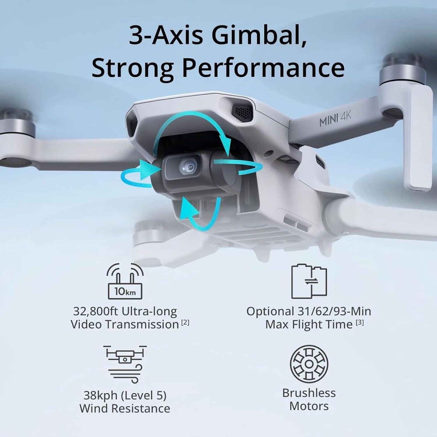 DJI Mini 4K Camera Drone Combo – Lightweight, 62-Min Flight, Auto Return, Quick Shots