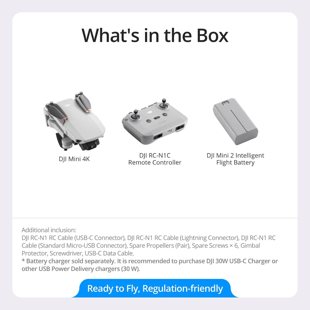 DJI Mini 4K – Compact Drone for Adults with 4K UHD, GPS Return, Long Range