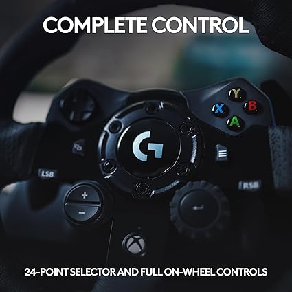 Logitech G923 Racing Wheel for Xbox & PC – TRUEFORCE, Dual Clutch, Leather Grip