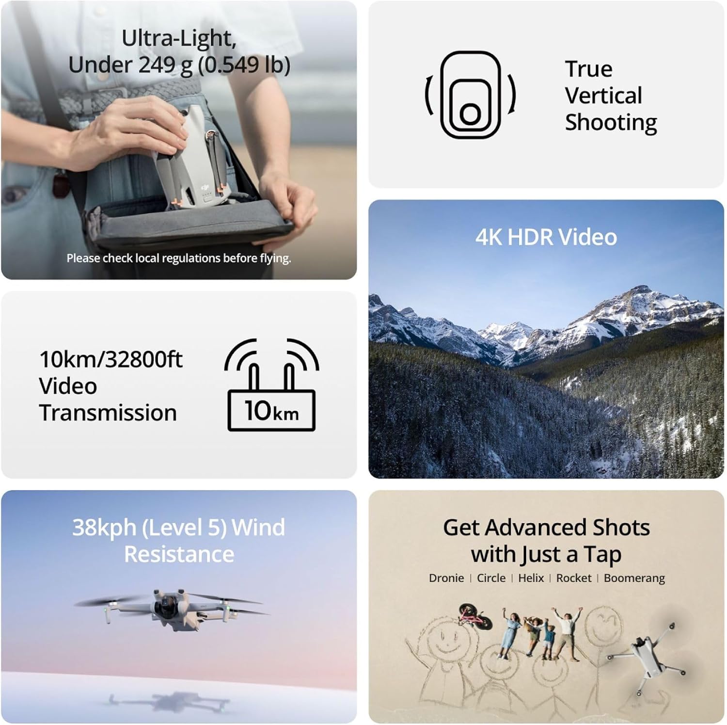 DJI Mini 3 – Lightweight Drone with 38-Min Flight & 10km Transmission