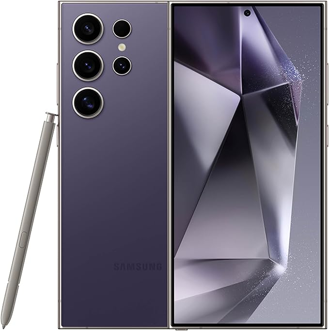 •	Samsung Galaxy S24 Ultra 256GB – 200MP AI Camera, S Pen,Titanium Violet (2024)