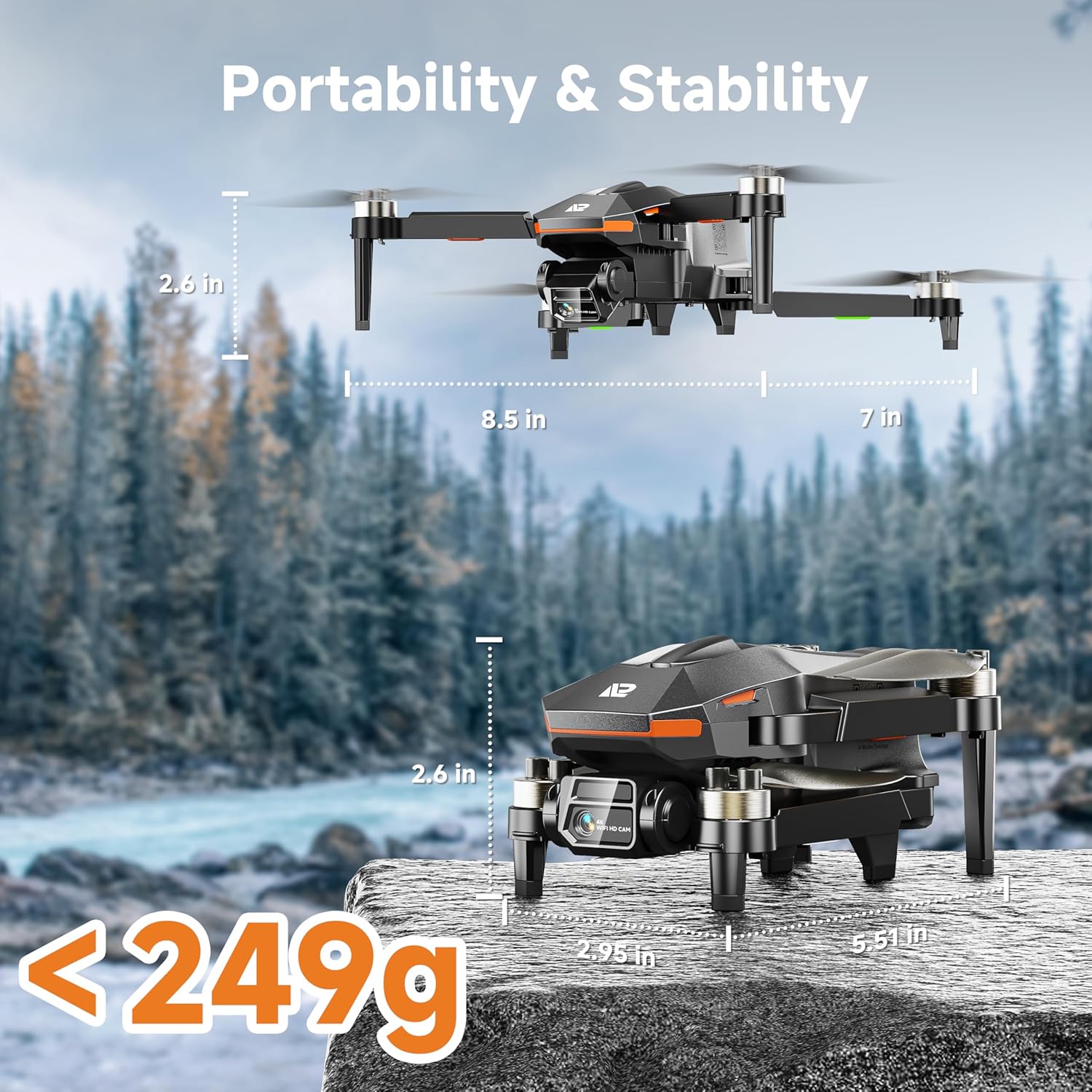 4K Camera Drone – Foldable FPV RC Drone with Brushless Motor & 5G WiFi