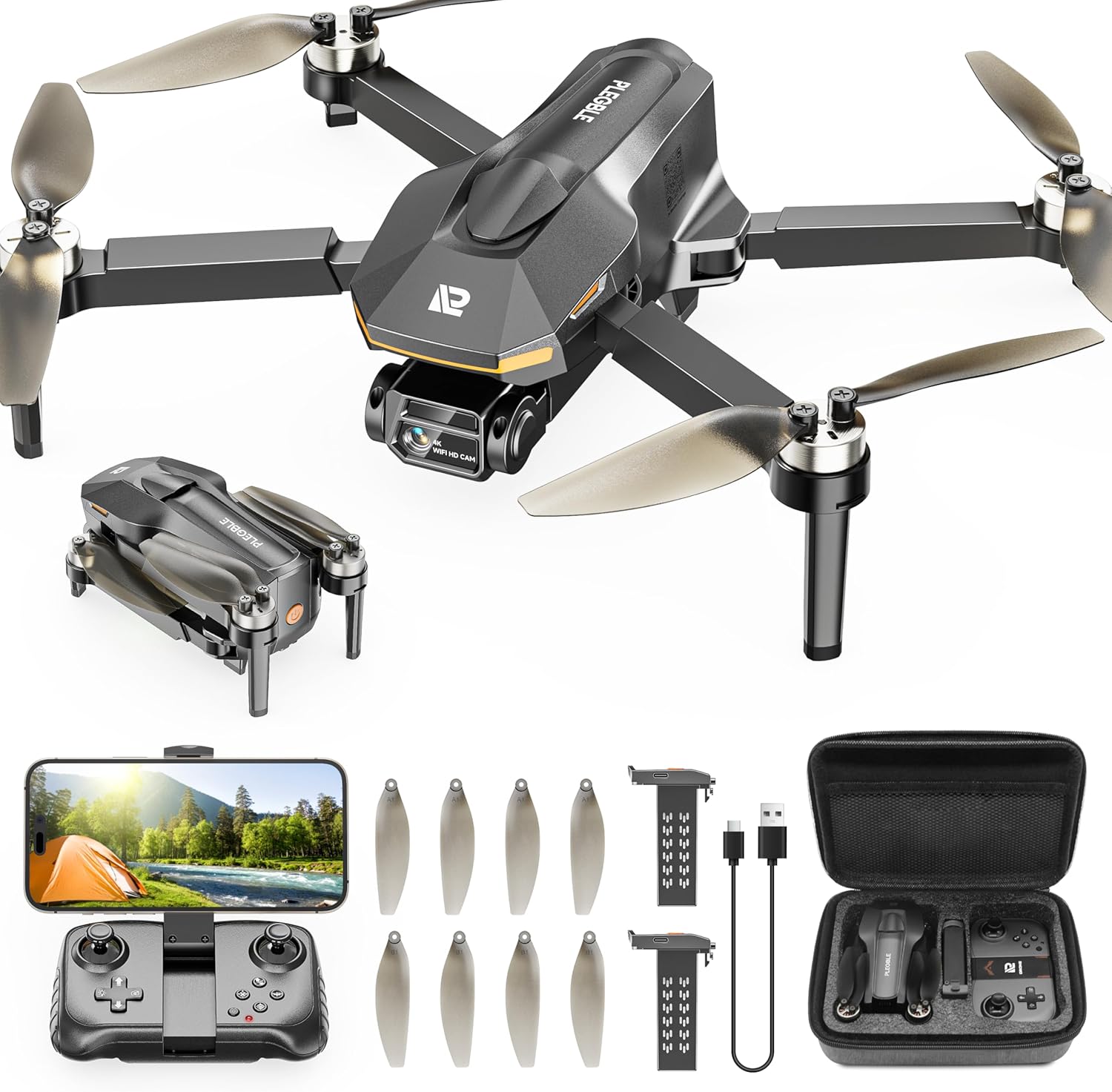 4K Camera Drone – Foldable FPV RC Drone with Brushless Motor & 5G WiFi