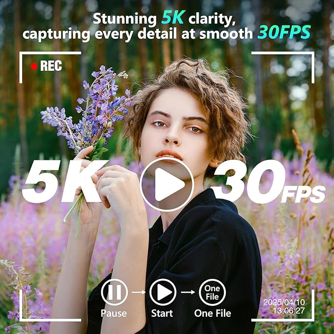 1.	5K 64MP Digital Camera with 6X Optical Zoom, WiFi & Autofocus – Vlogging Camera for YouTube Creators